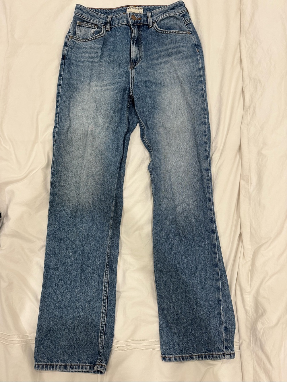 We The Free Light Blue Straight-Leg Women's Jeans